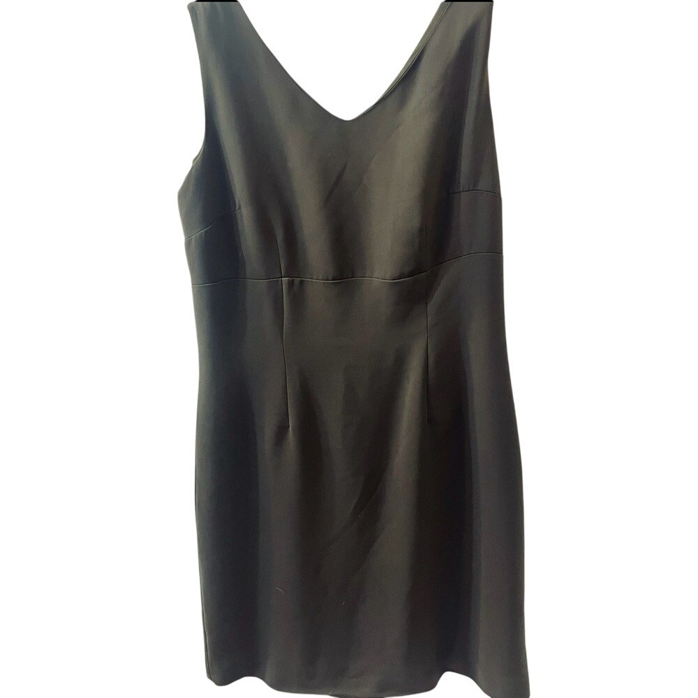 Sport Collection Olive Green V-Neck Sleeveless Sheath Dress 12 Made in Canada